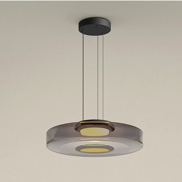 Suspension en Verre et Métal à Structure Multiniveaux Design Moderne