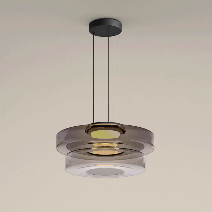 Suspension en Verre et Métal à Structure Multiniveaux Design Moderne