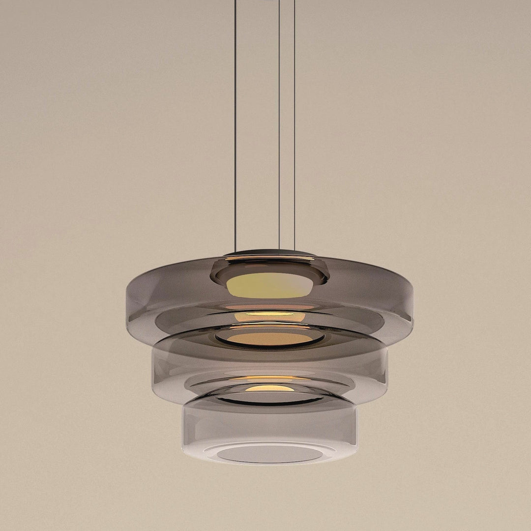 Suspension en Verre et Métal à Structure Multiniveaux Design Moderne