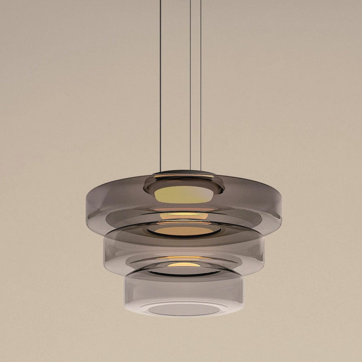 Suspension en Verre et Métal à Structure Multiniveaux Design Moderne