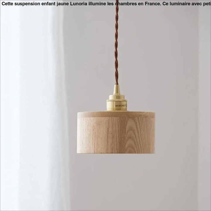 Suspension bois noyer et cuivre minimaliste élégant