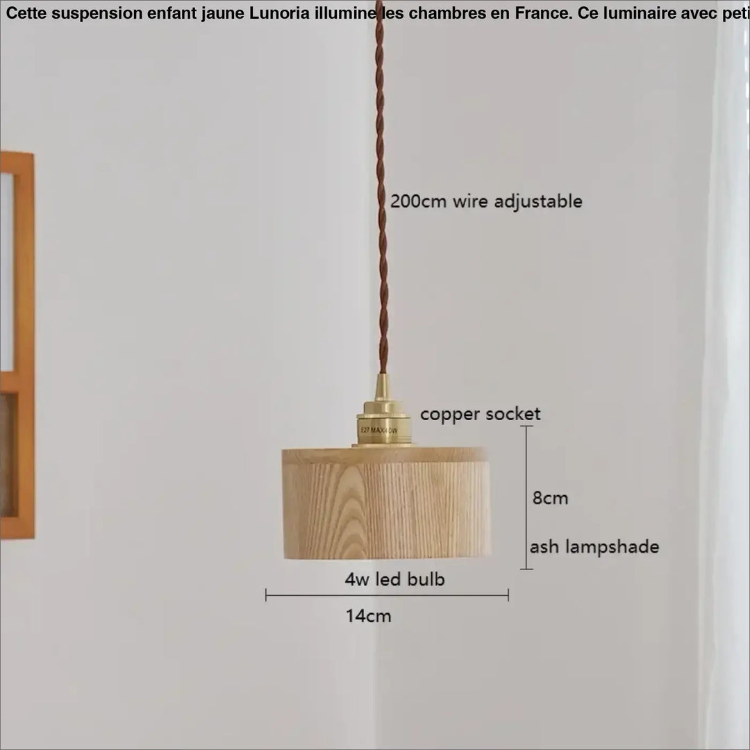 Suspension bois noyer et cuivre minimaliste élégant