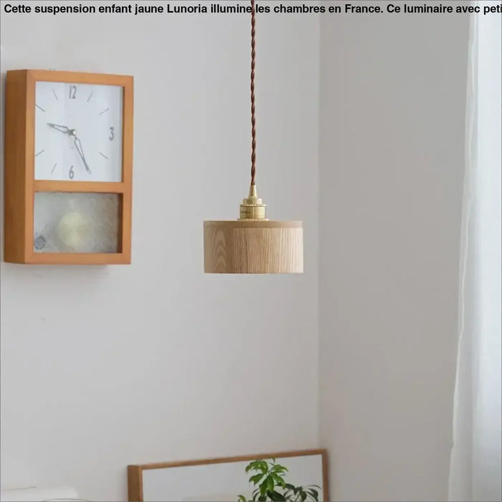 Suspension bois noyer et cuivre minimaliste élégant