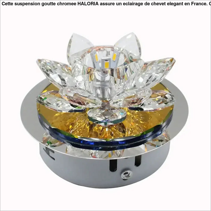 Plafonnier Rond Cristal Étincelant Pour Plafond Sculpté

