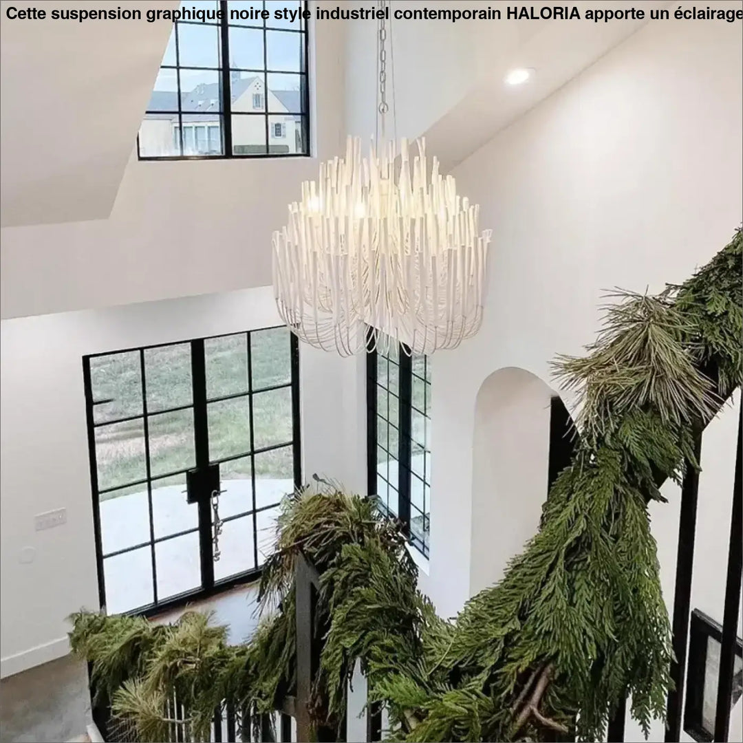 Suspension Graphique Noire Style Industriel Contemporain

