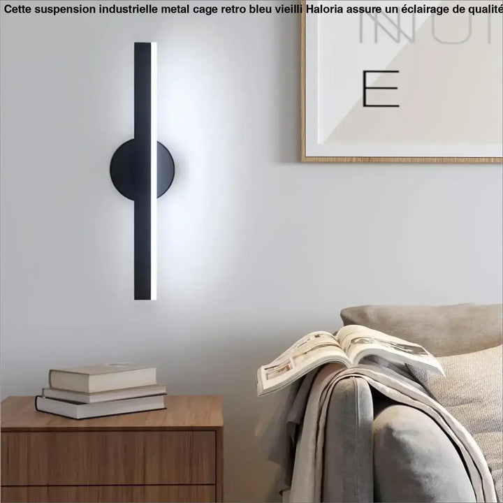 Applique Murale LED Design Élancé Minimaliste Noir Intérieur

