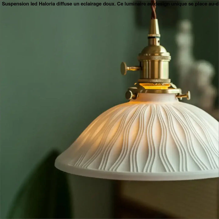 Suspension luminaire en céramique design vintage blanc