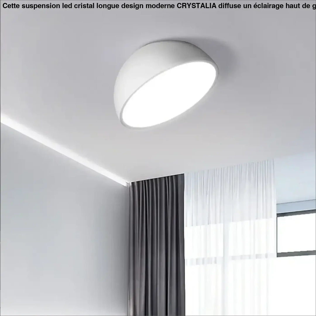 Plafonnier demi sphère blanc led design moderne blanc noir
