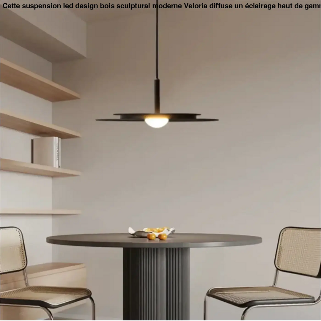 Suspension plate design métal noir et rouge pour salle à manger

