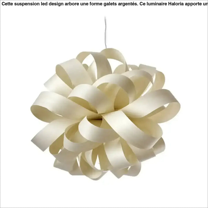 Suspension luminaire design organique en rubans de bois naturel