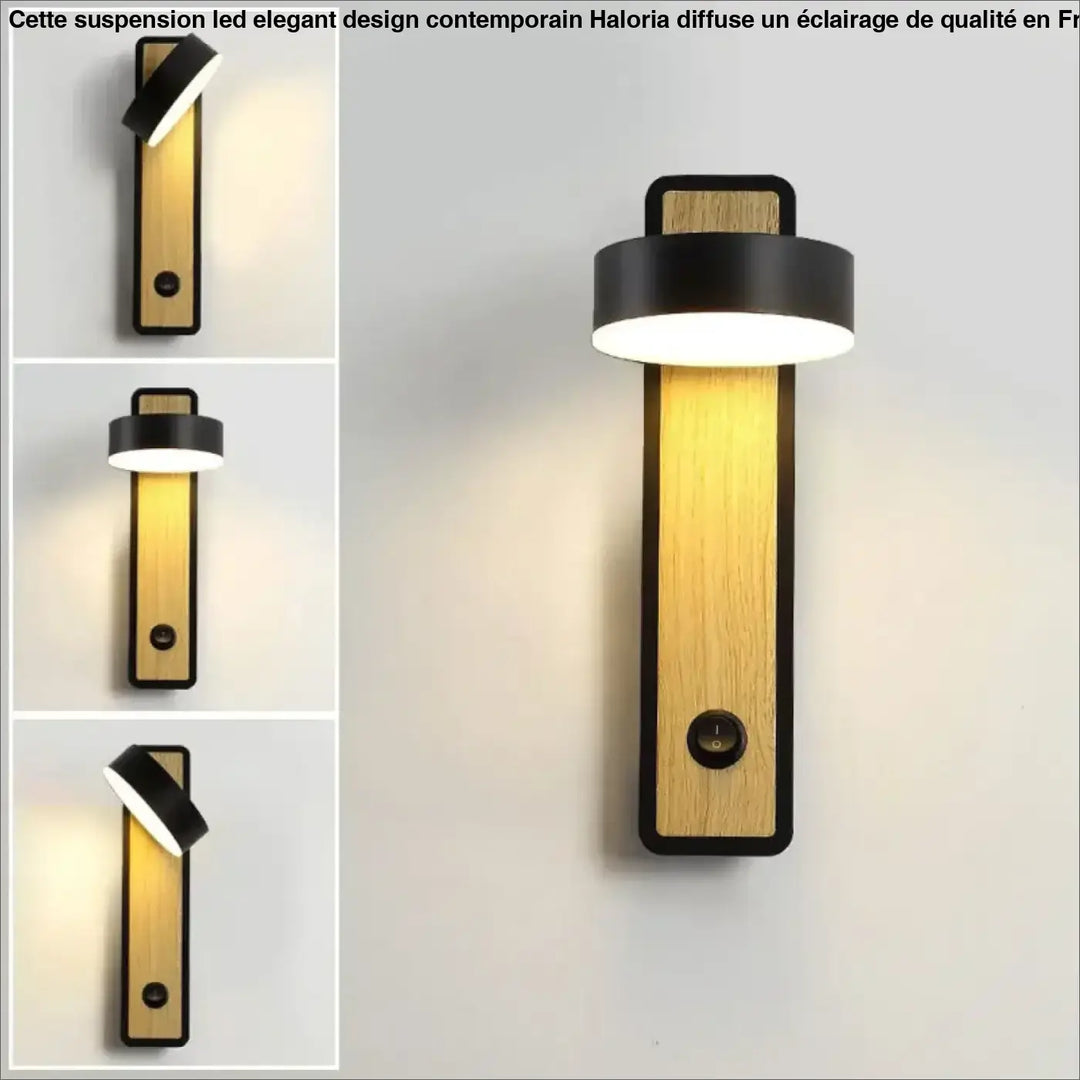Applique led minimaliste bois clair moderne ambiance chic