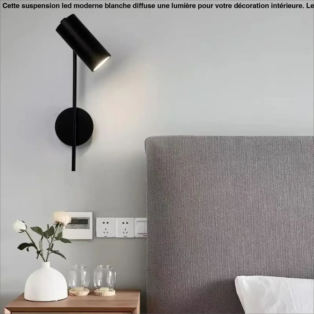 Applique murale led pivotante en laiton en finition noir ou doré