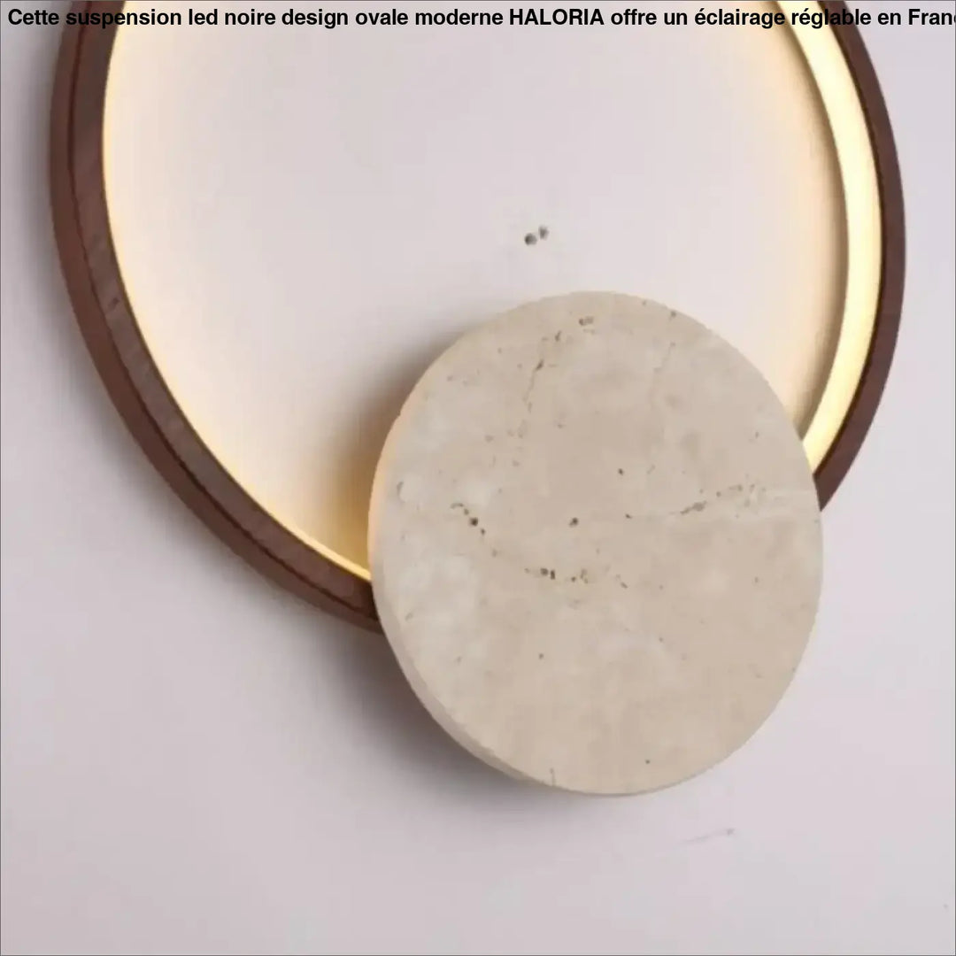 Applique murale design ronde pierre et métal design épuré