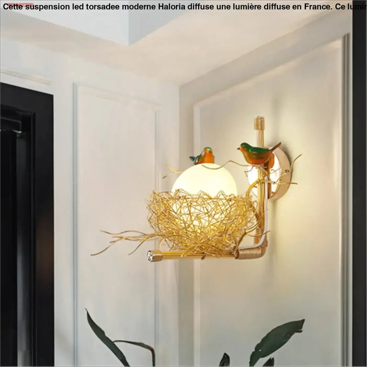 Modern Cottagecore Bird’S-Nest Led Wall Lamp Living Room Bedroom Bedside Stairway Passage Sconces Loft Decor Light