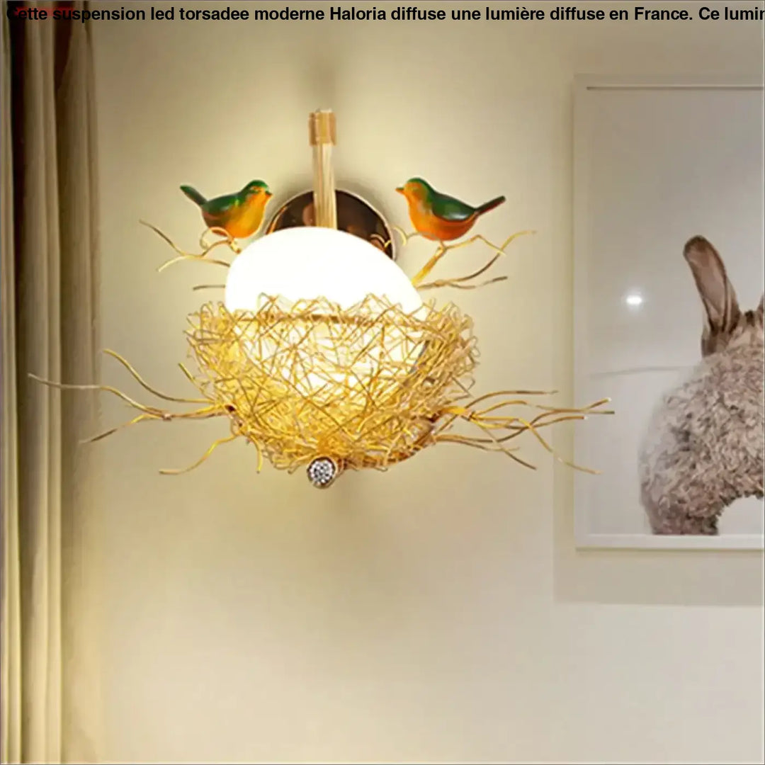 Modern Cottagecore Bird’S-Nest Led Wall Lamp Living Room Bedroom Bedside Stairway Passage Sconces Loft Decor Light
