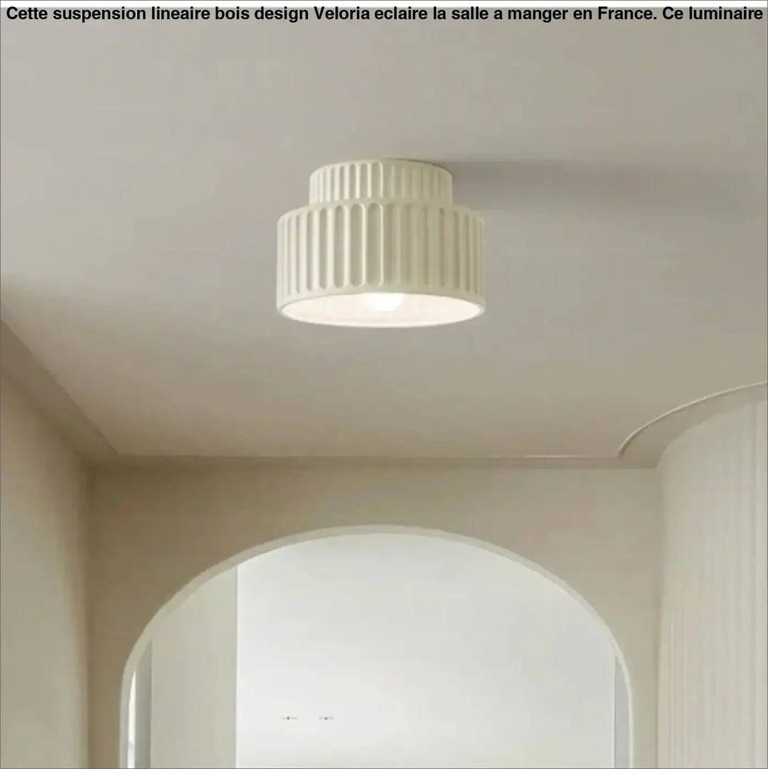 Plafonnier terracotta design côtelé style rétro chic