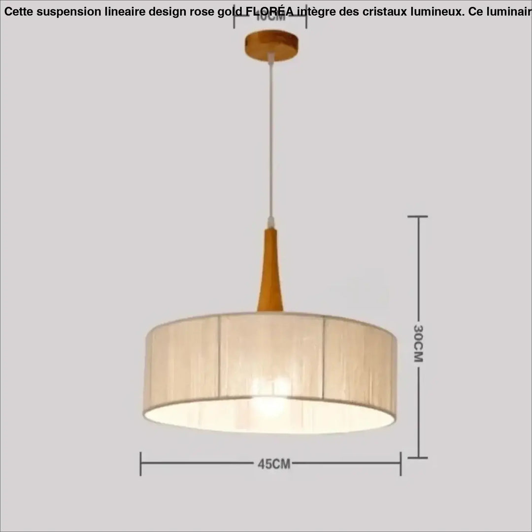 Suspension luminaire en rotin avec abat-jour blanc au style naturel