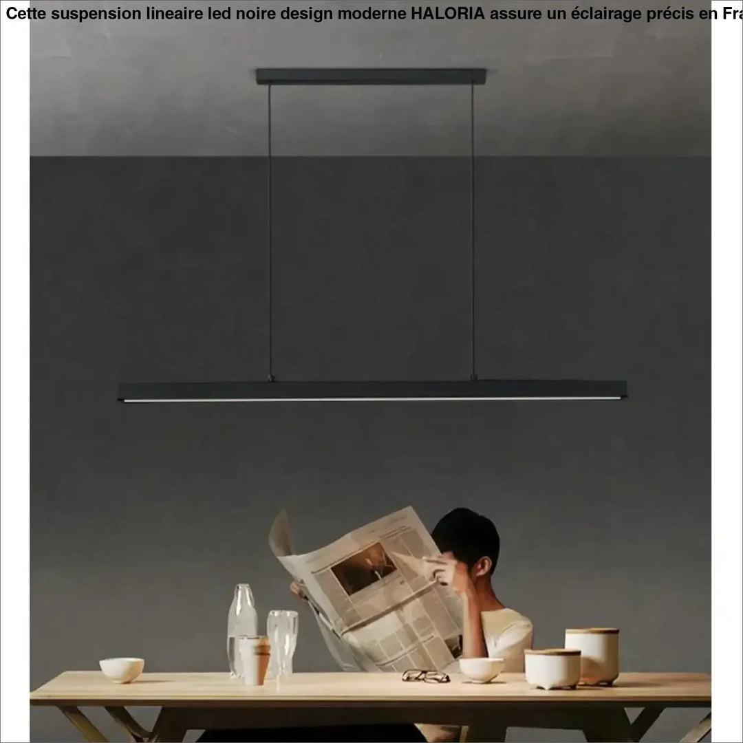 Suspension Linéaire LED Noire Design Moderne