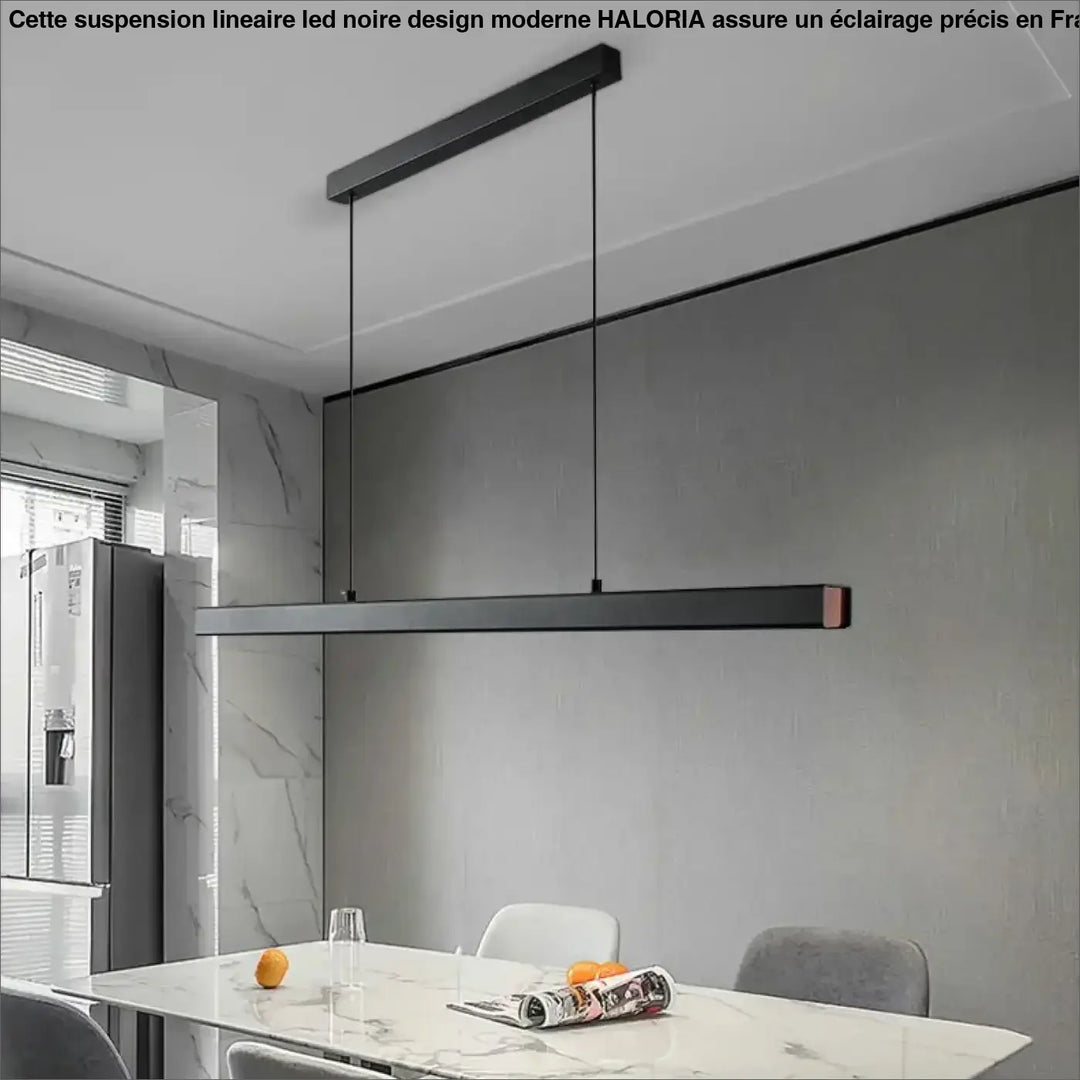 Suspension Linéaire LED Noire Design Moderne