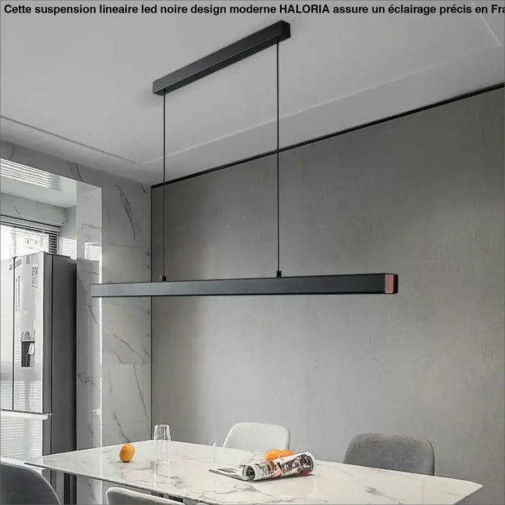 Suspension Linéaire LED Noire Design Moderne