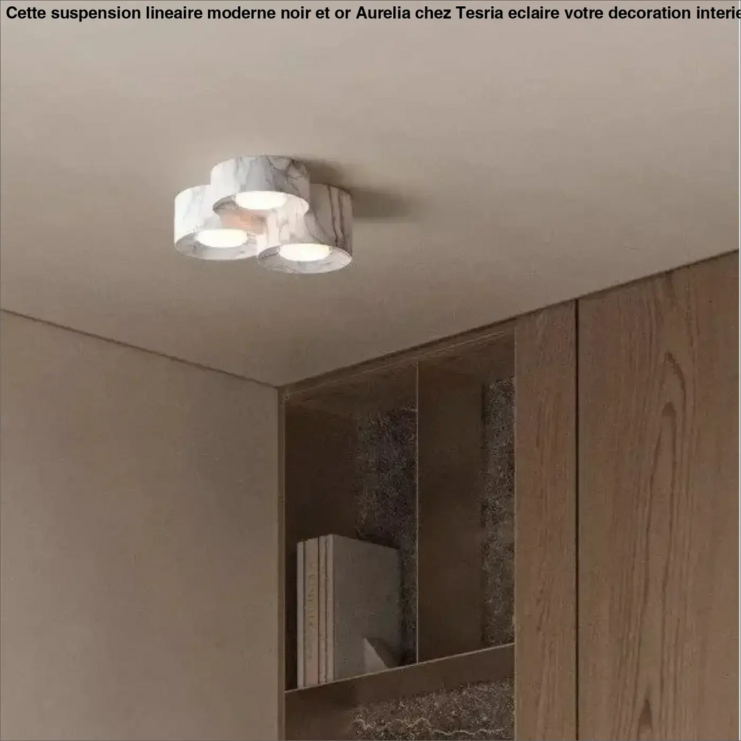 Plafonnier design led compact couleurs marron gris
