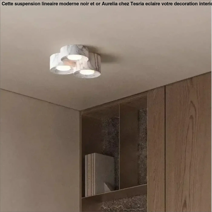 Plafonnier design led compact couleurs marron gris