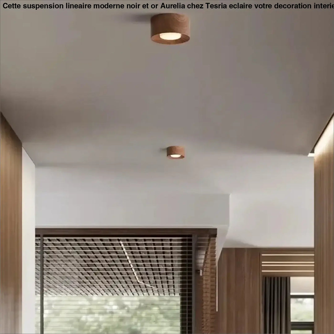 Plafonnier design led compact couleurs marron gris