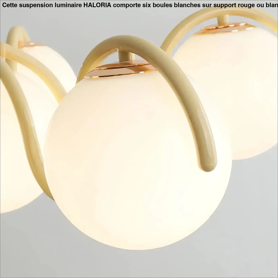 Suspension Luminaire À Support Avec 6 Boules Rondes Métal Verre