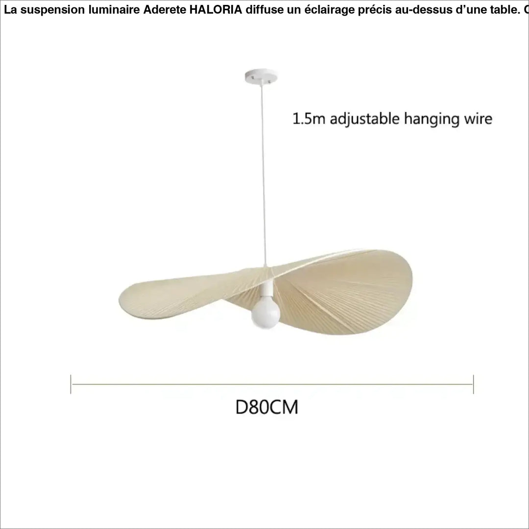 Suspension luminaire ondulée style japandi bois clair beige