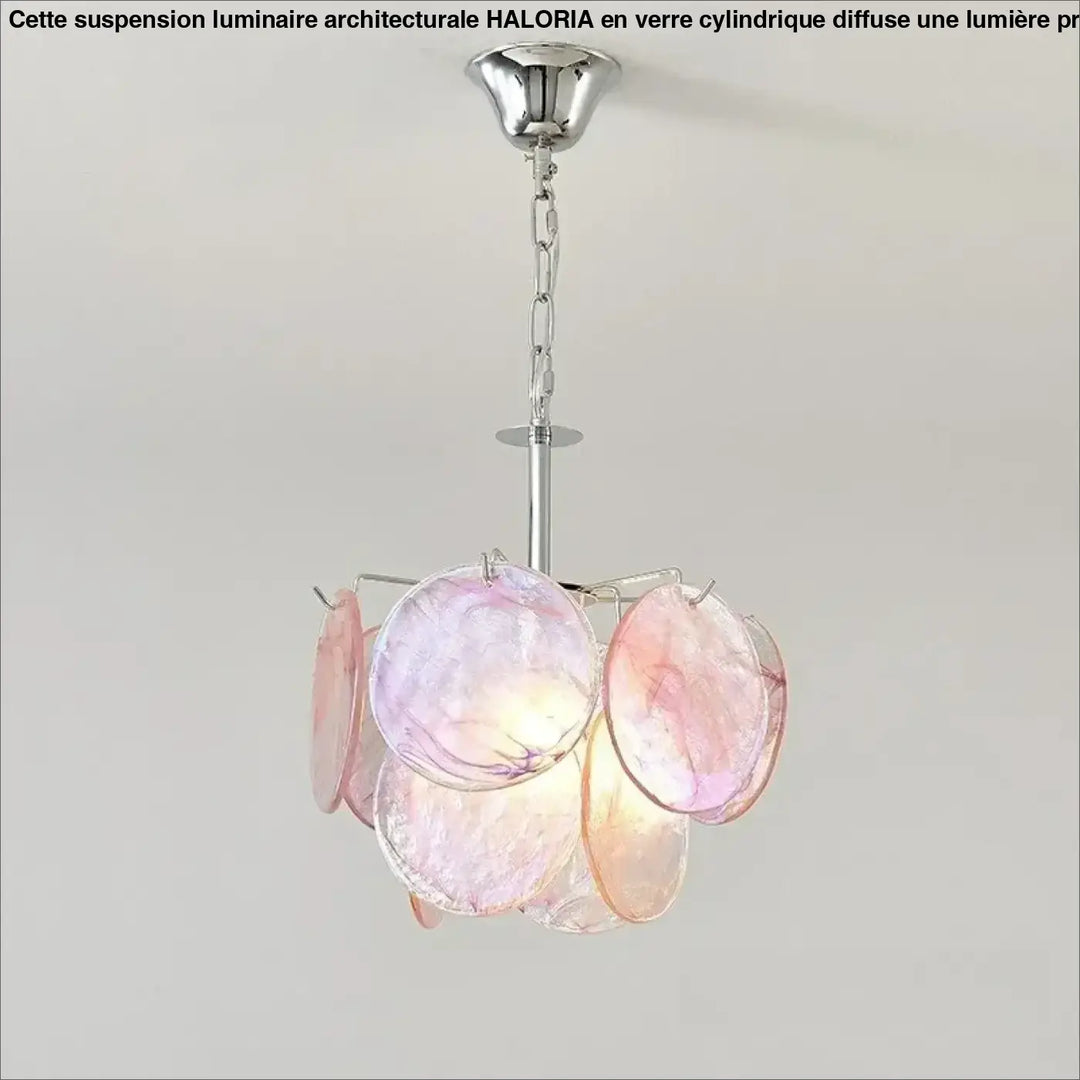 Suspension luminaire en verre colorée et au style élégant