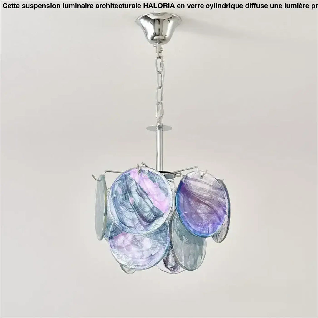 Suspension luminaire en verre colorée et au style élégant