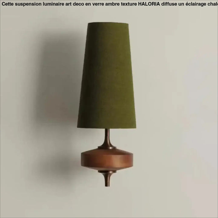 Applique murale en bois et métal avec abat-jour en tissu