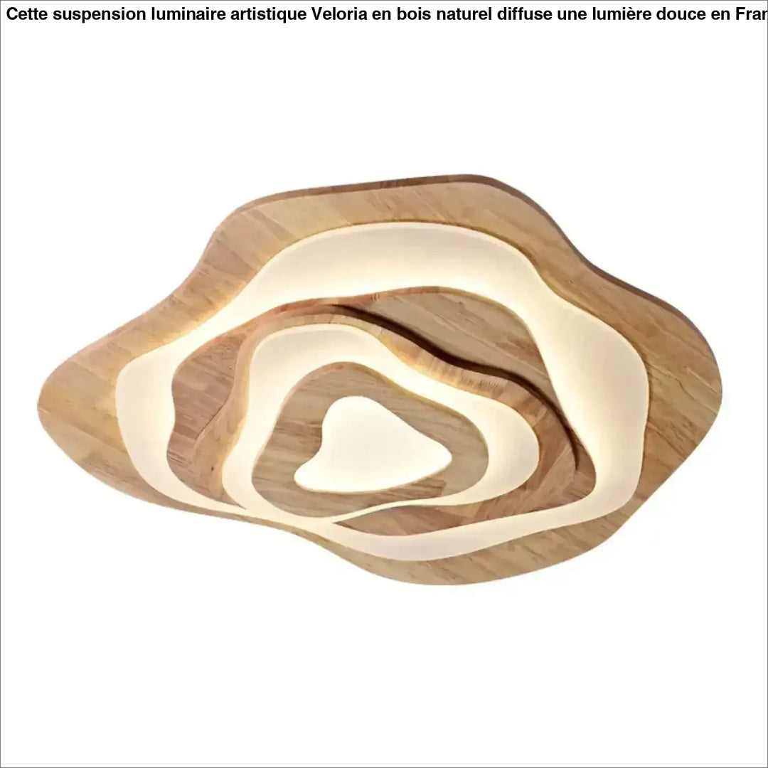 Plafonnier luminaire led organique en bois naturel chic