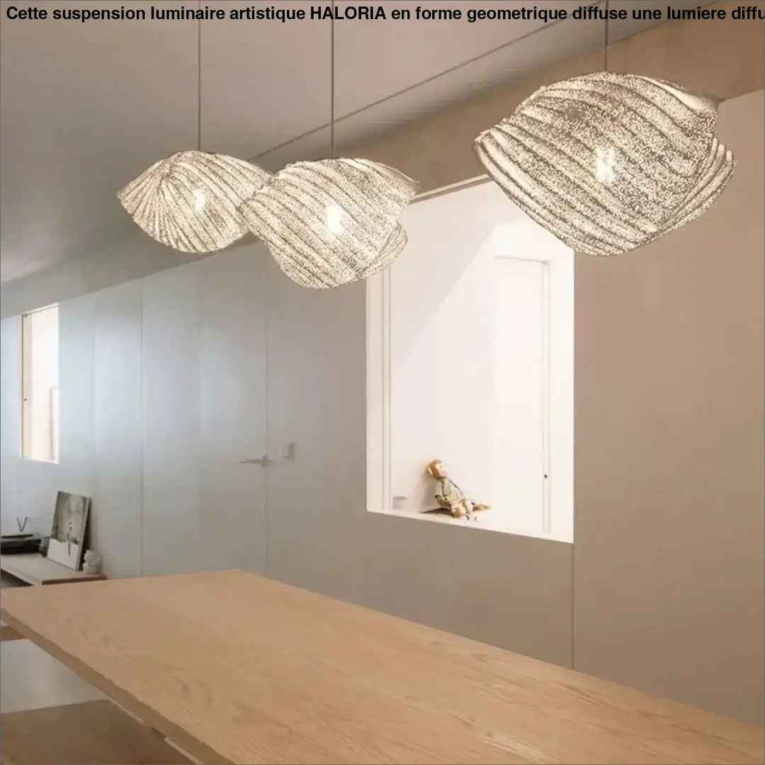 Suspension luminaire design en verre ondulé moderne style nacré