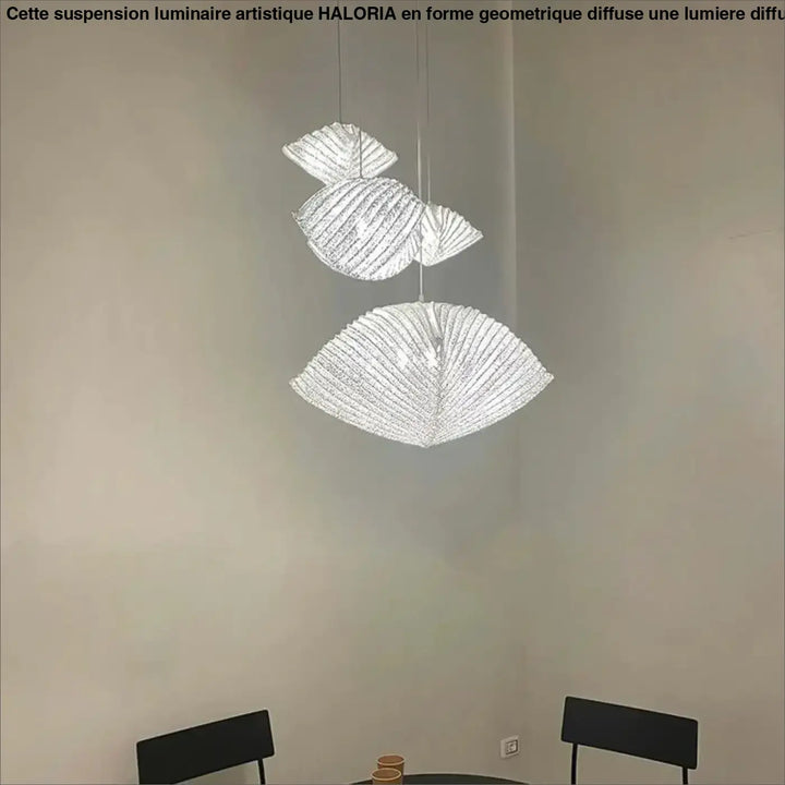 Suspension luminaire design en verre ondulé moderne style nacré