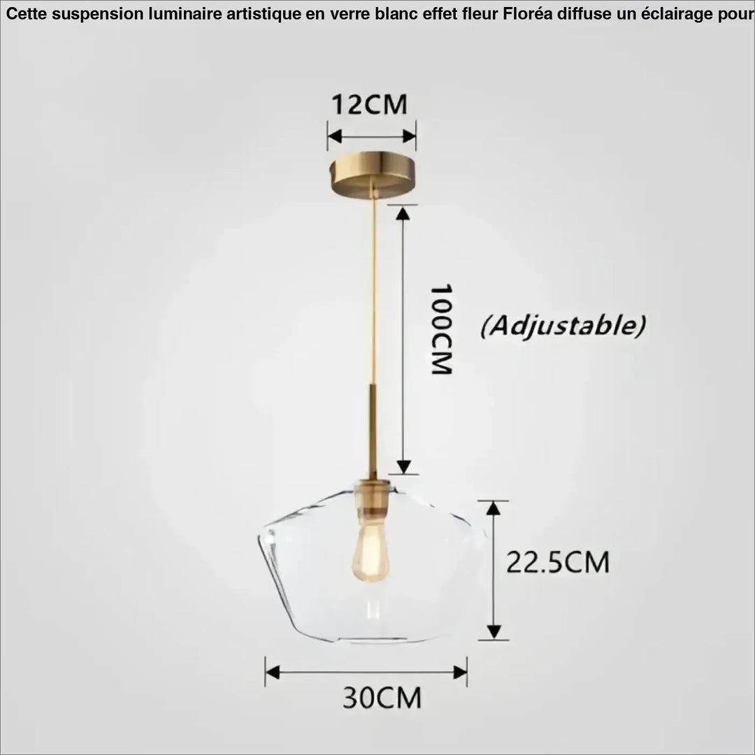 Suspension luminaire en verre transparent design moderne chic