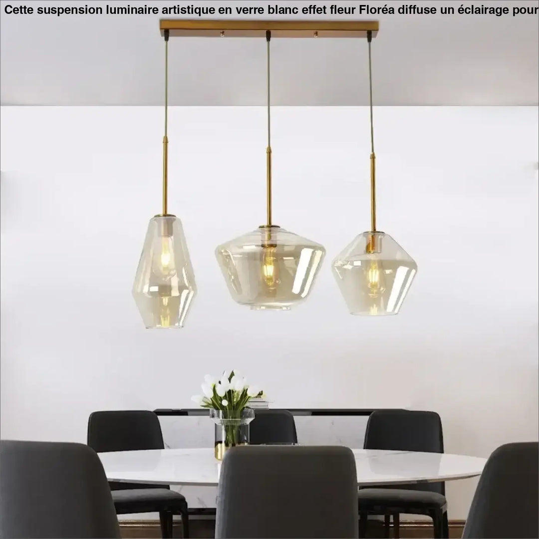 Suspension luminaire en verre transparent design moderne chic