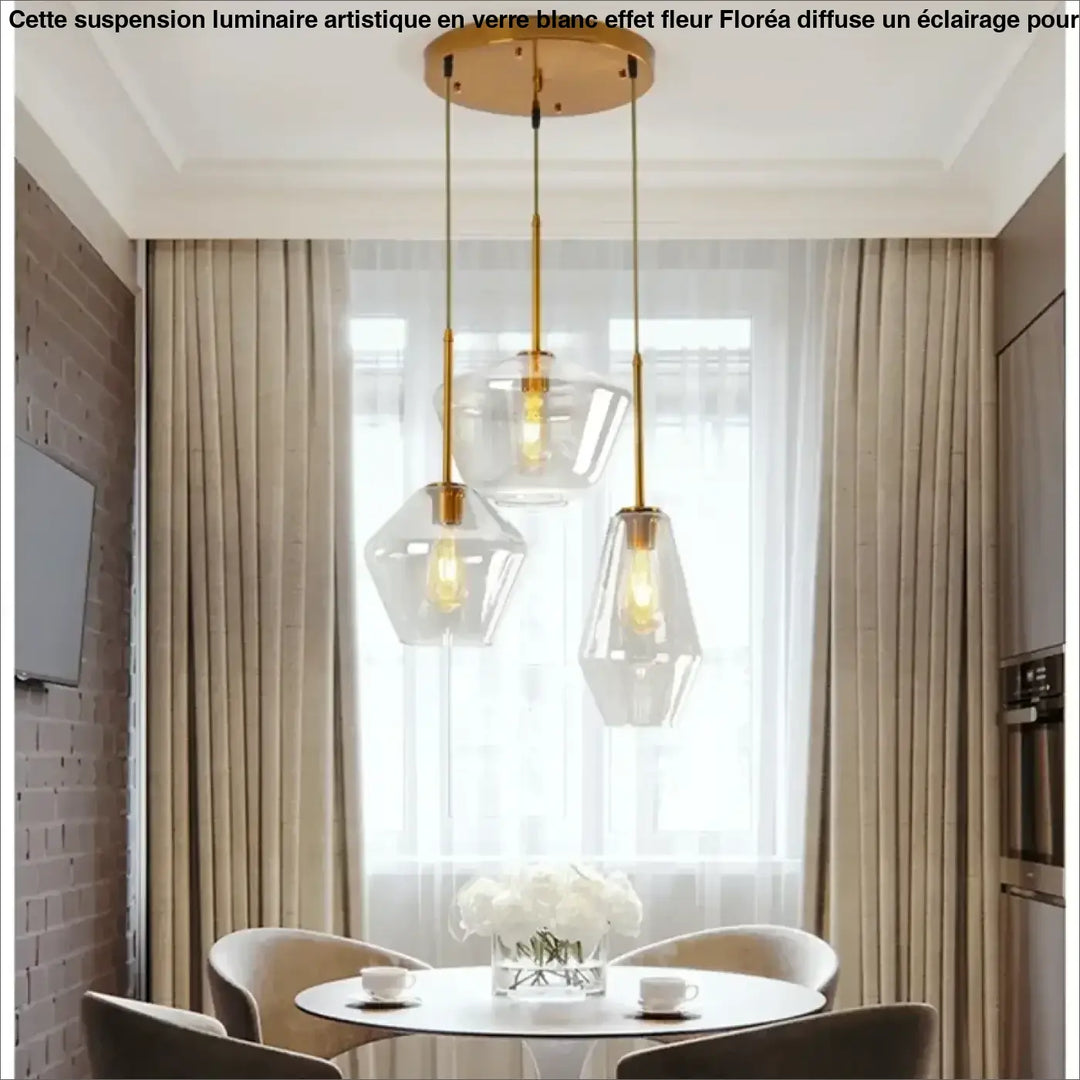 Suspension luminaire en verre transparent design moderne chic