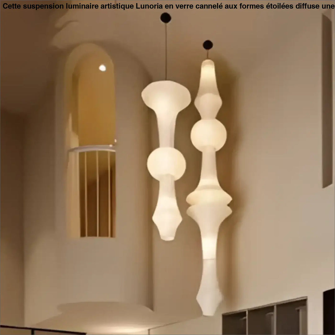 Suspension luminaire auralis blanc sculptural avec design segmenté moderne pour luminaire contemporaine élégant
