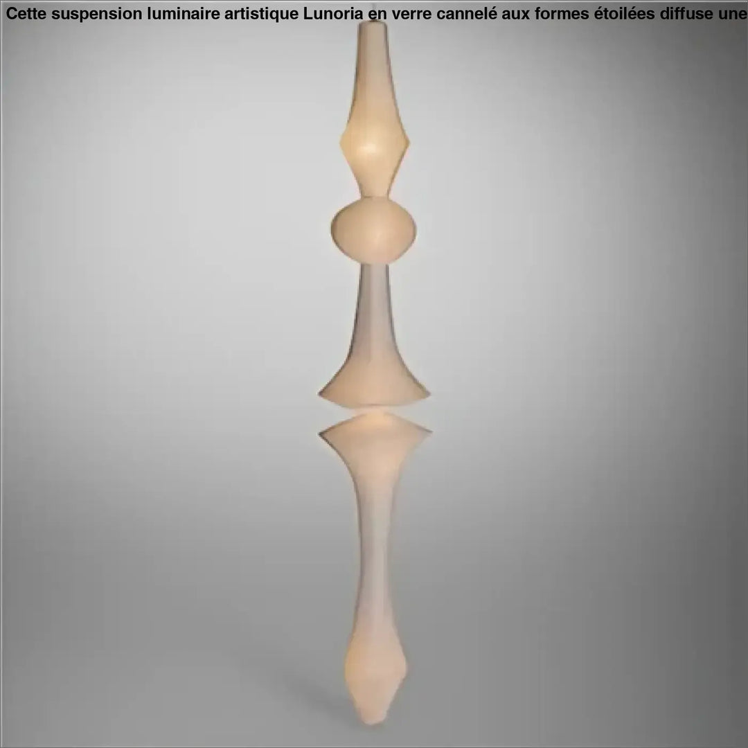 Finial décoratif en bois crème avec design effilé et surface polie pour suspension luminaire contemporaine auralis