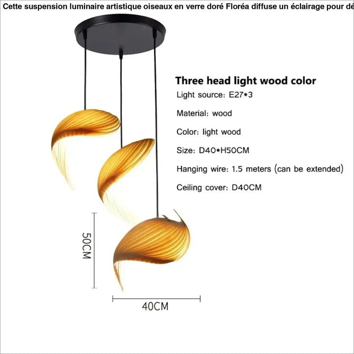 Suspension organique en bois sculptural ambiance chaleureuse