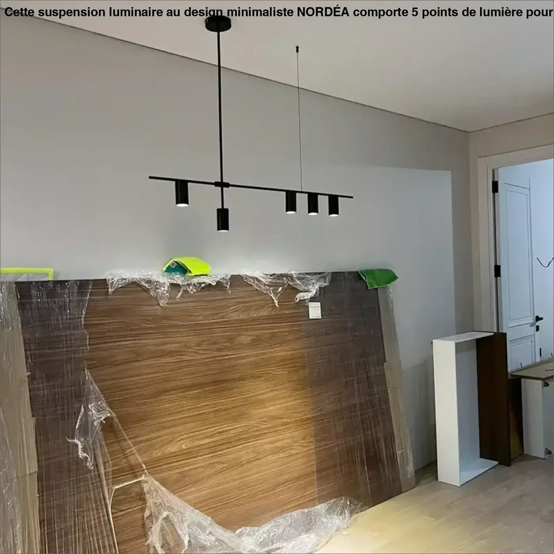 Suspension Luminaire Au Design Minimaliste Moderne En Métal Noir