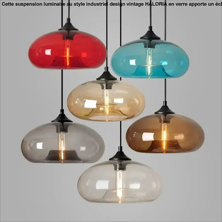 Suspension design moderne en verre coloré décoratif