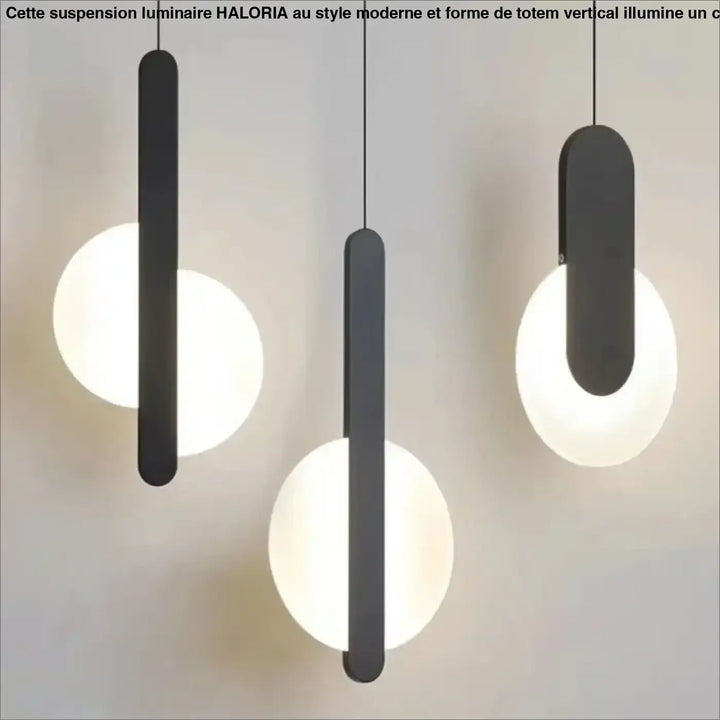 Suspension luminaire design cercle noir style moderne

