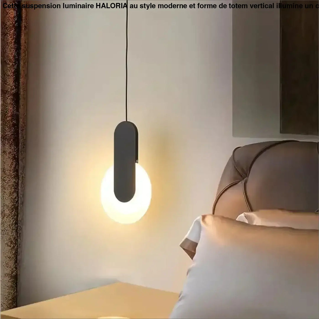 Suspension luminaire design cercle noir style moderne

