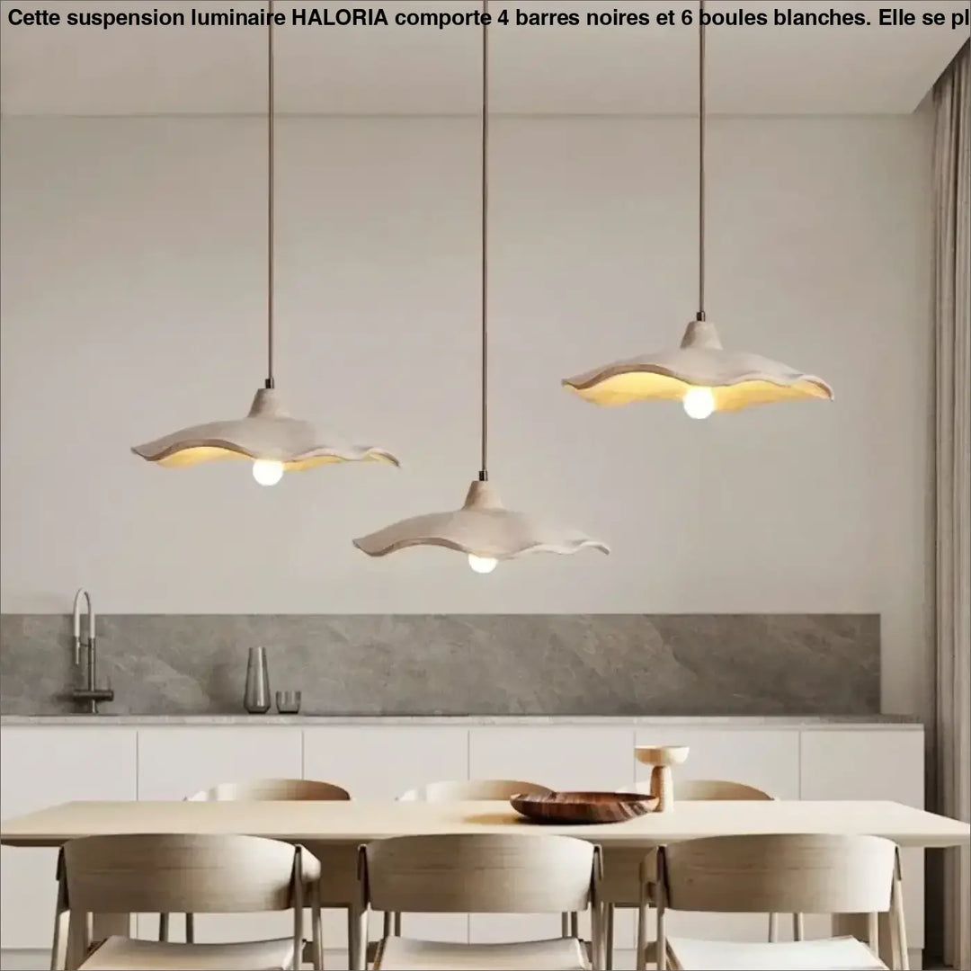 Suspension luminaire blanche avec abat jour plat pour cuisine


