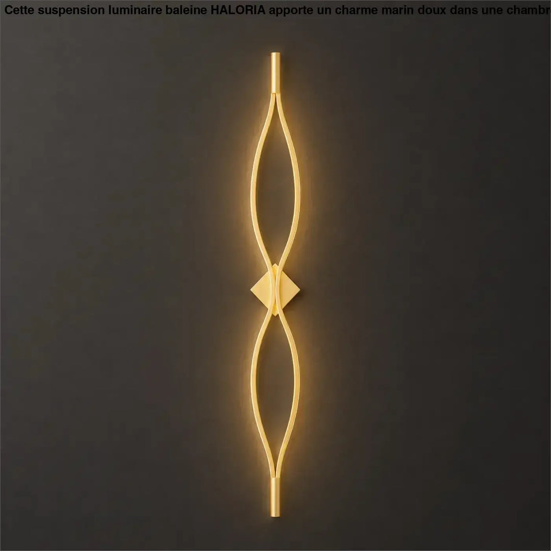 Applique murale gold ton avec led incurvé et accent central diamant pour salle à manger ou chambre moderne