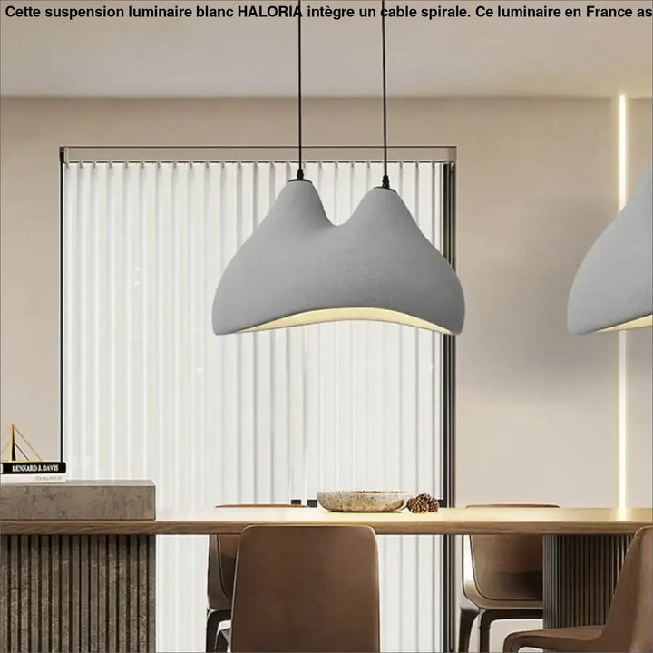 Suspension artistique blanche forme organique moderne design