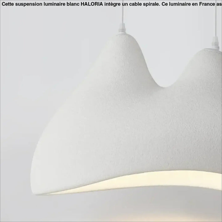 Suspension artistique blanche forme organique moderne design