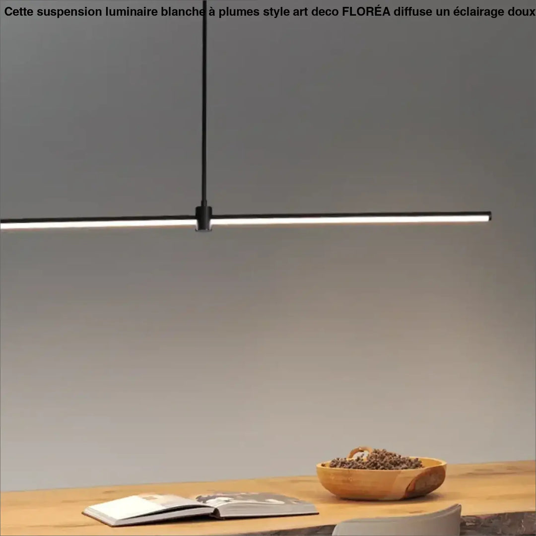 Suspension linéaire style minimaliste noir blanc chic